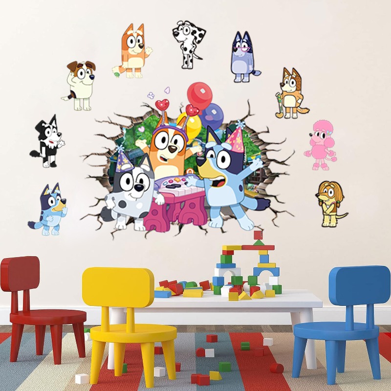Home Decor Wall Stickers - Hot New Cute Cartoon Blueys Room