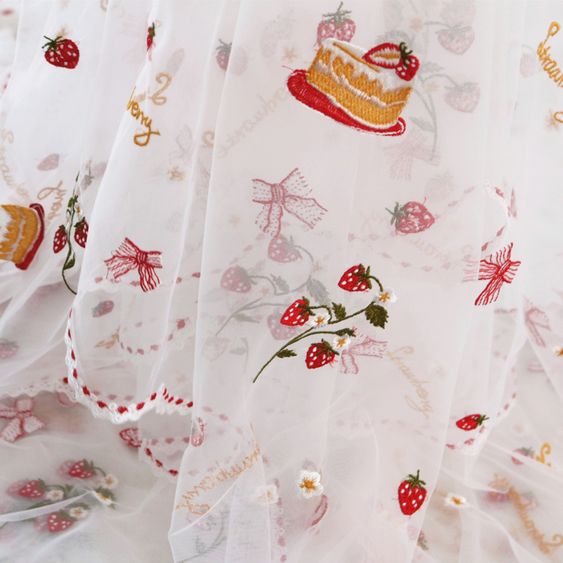 Yarn Home Decor - Soft mesh yarn fresh flower strawberry