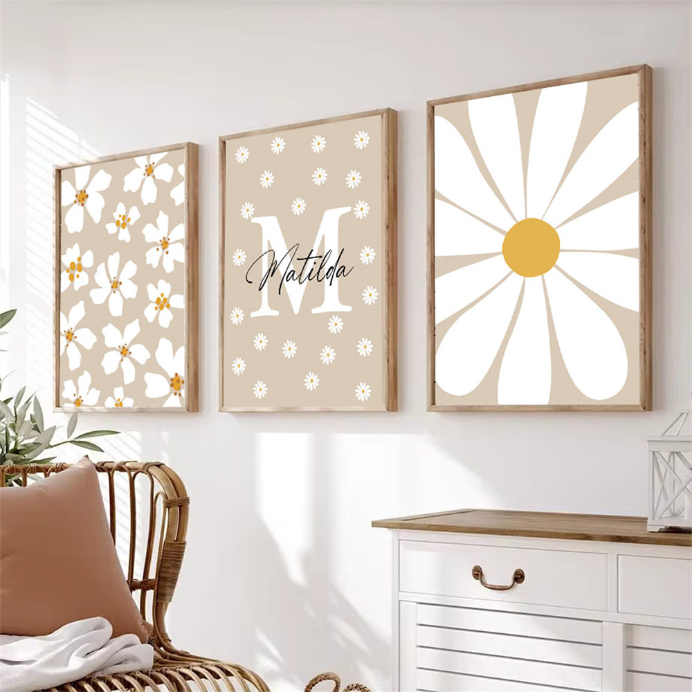 White Flower Daisy Poster Wall - Home Decor Japandi reseña y precio
