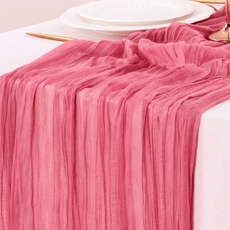 Red Table Runner Gauze Wedding - Linen Table Runner reseña y precio
