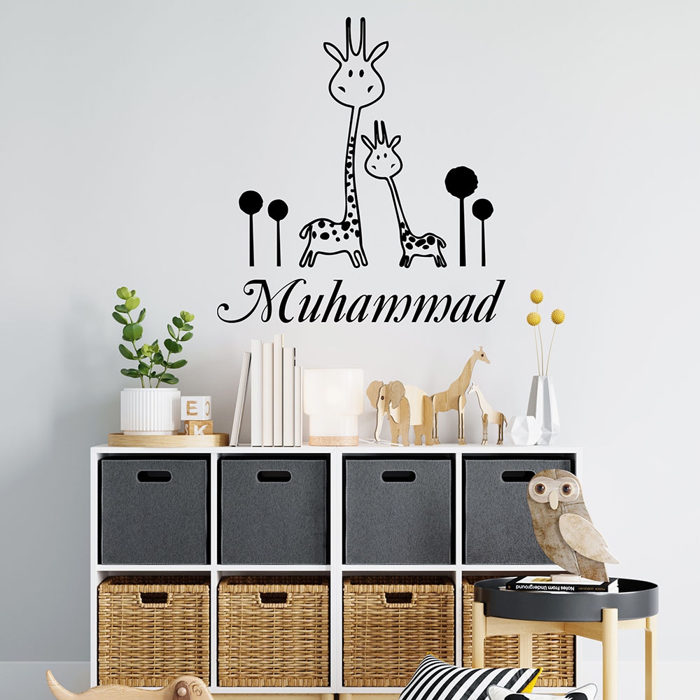 1PC Cute Giraffe Custom Name H - Home Decor Wall Stickers reseña y precio
