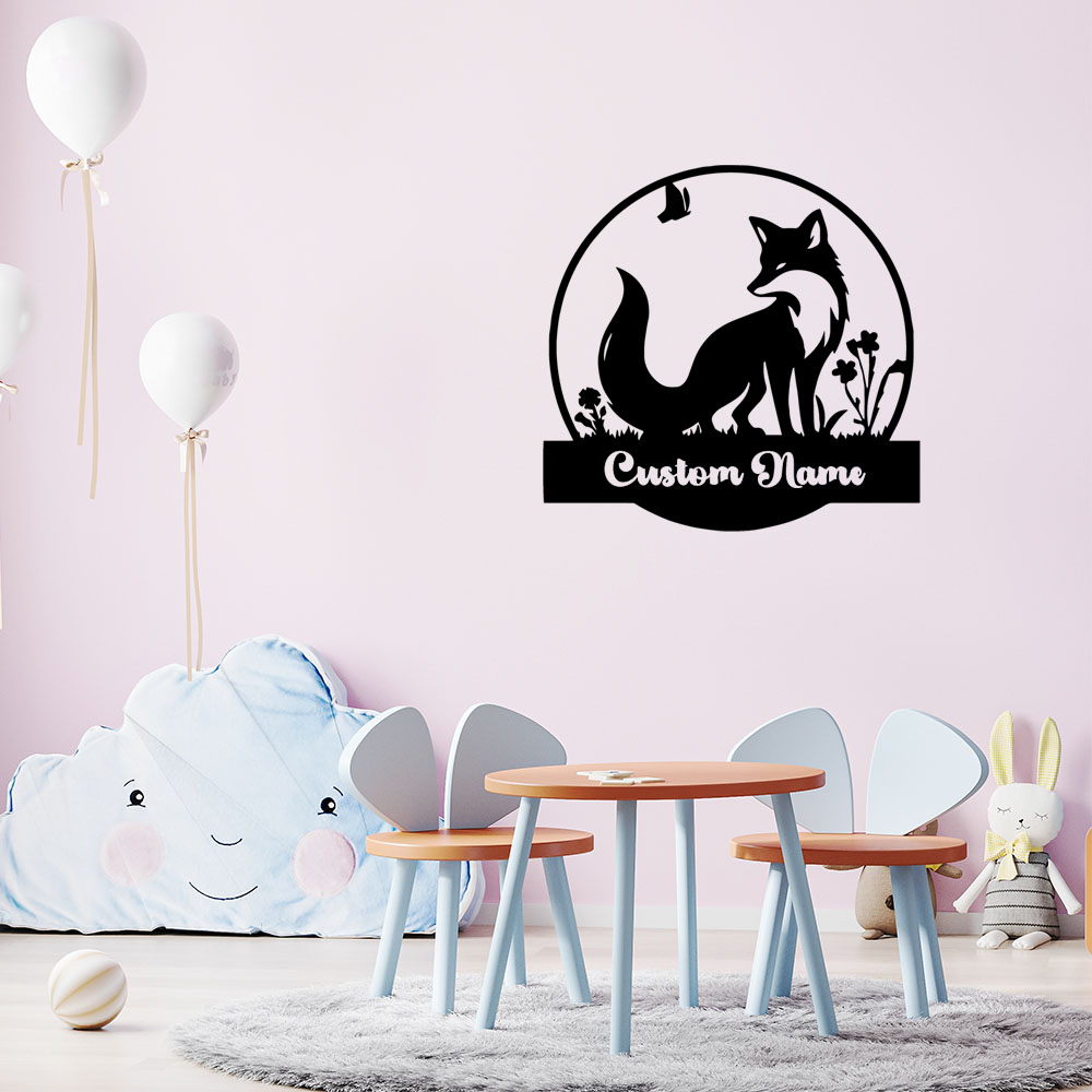 1PC Fashion Fox Customizable N - Home Decor Wall Stickers reseña y precio