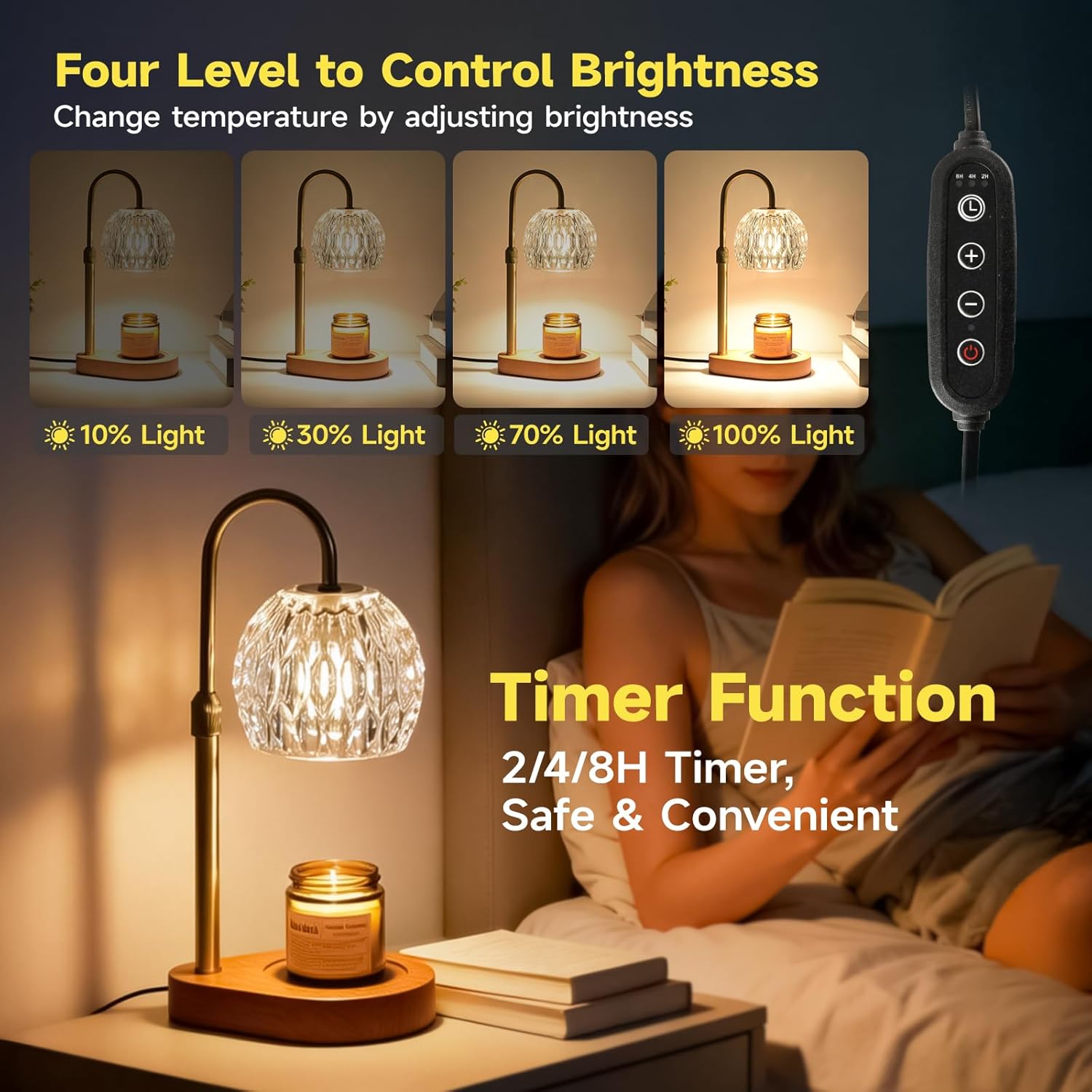 Candle Warmer Lamp with Crysta - Home Decor Gold reseña y precio