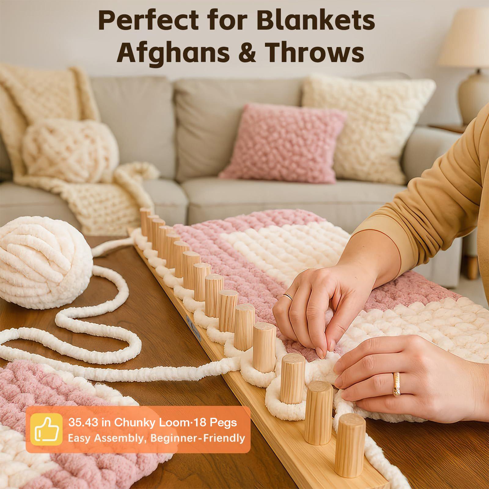 Knitting Loom 35 Inch Wood Chu - Yarn Home Decor reseña y precio