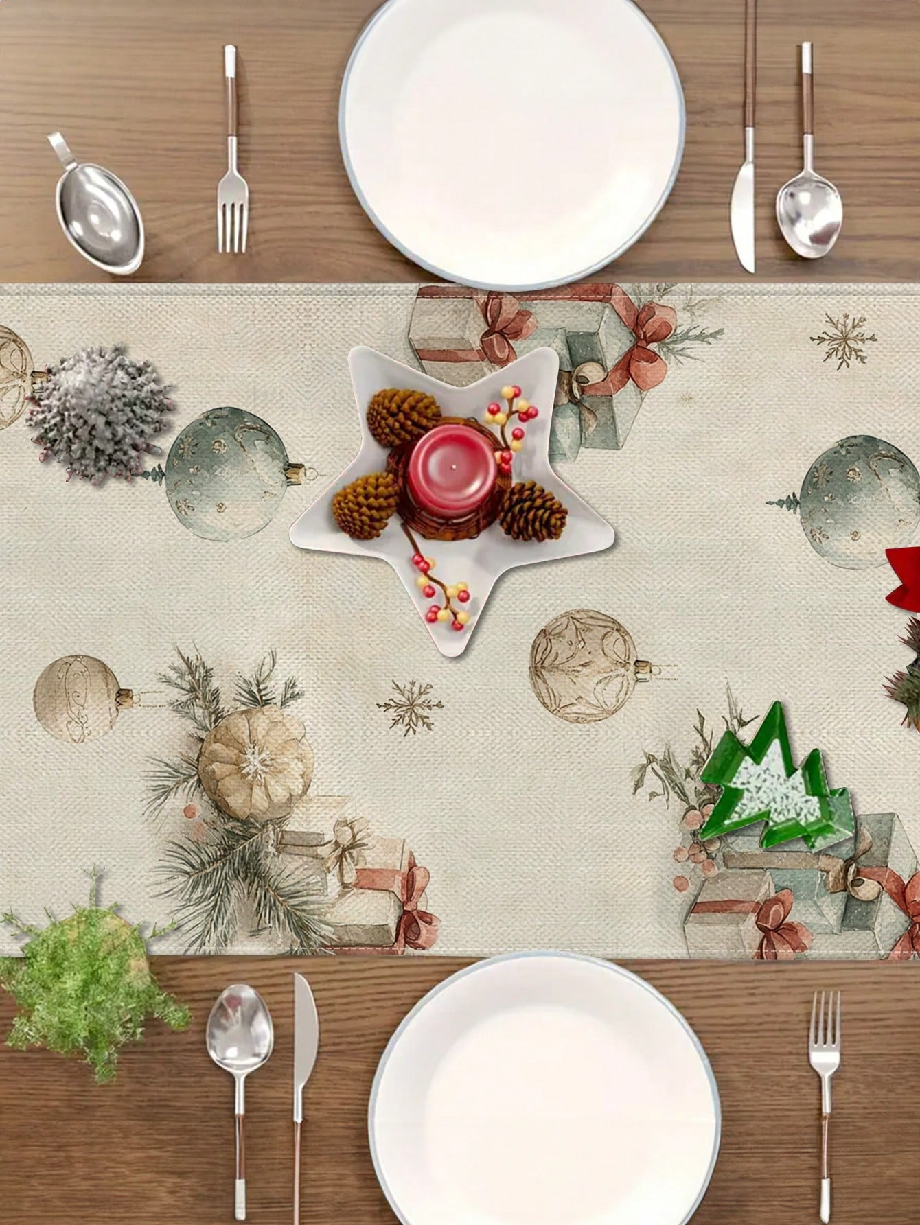 1pc Christmas Nutcracker & Bal - Linen Table Runner reseña y precio