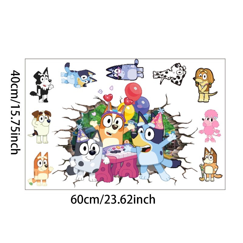 Hot New Cute Cartoon Blueys Ro - Home Decor Wall Stickers reseña y precio