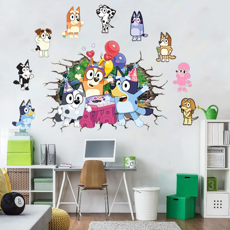Hot New Cute Cartoon Blueys Ro - Home Decor Wall Stickers reseña y precio