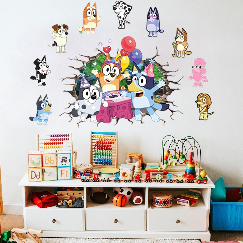 Hot New Cute Cartoon Blueys Ro - Home Decor Wall Stickers reseña y precio