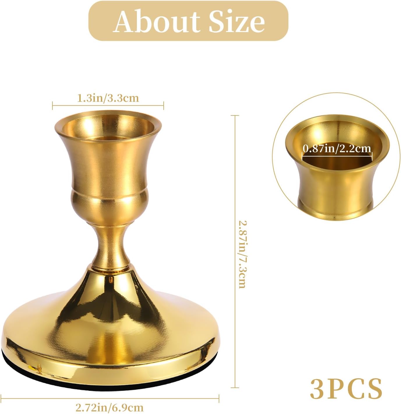 Vintage Brass Gold Taper Candl - Home Decor Gold reseña y precio