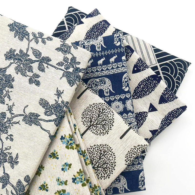 Vintage Blue Floral Cotton Lin - Linen Table Runner reseña y precio