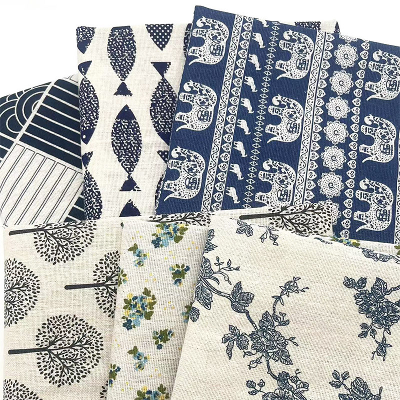 Vintage Blue Floral Cotton Lin - Linen Table Runner reseña y precio