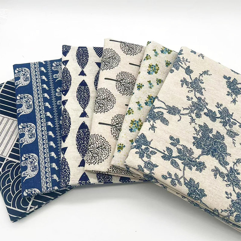 Vintage Blue Floral Cotton Lin - Linen Table Runner reseña y precio
