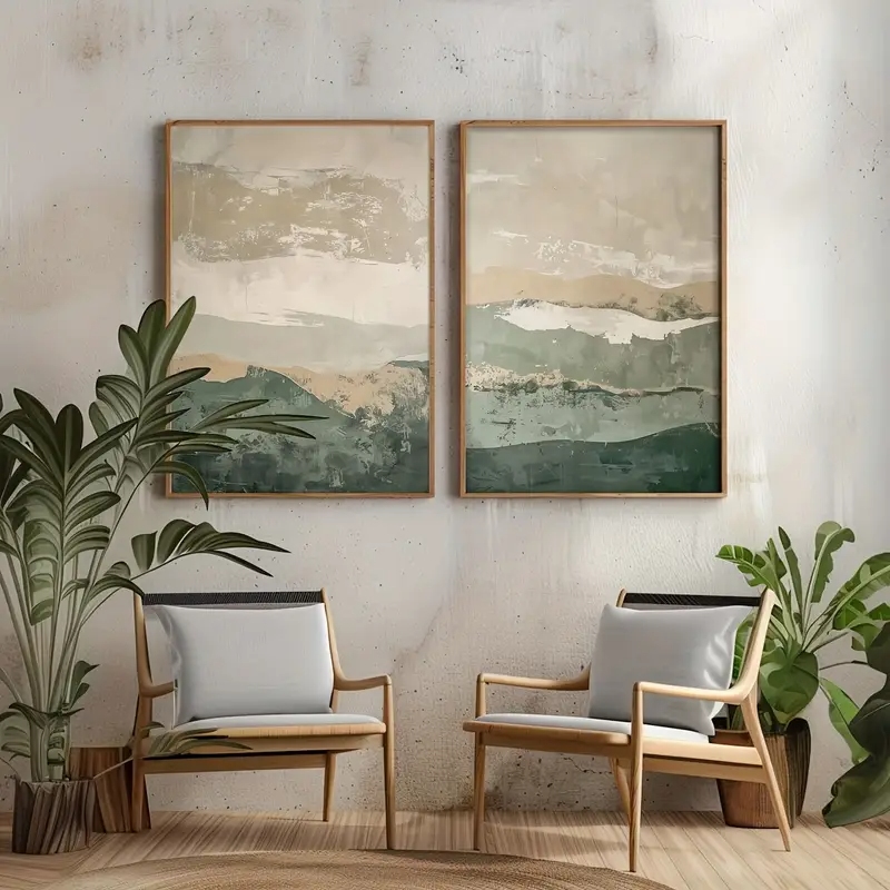 2pcs/set Wabi Sabi Abstract Ge - Home Decor Japandi reseña y precio