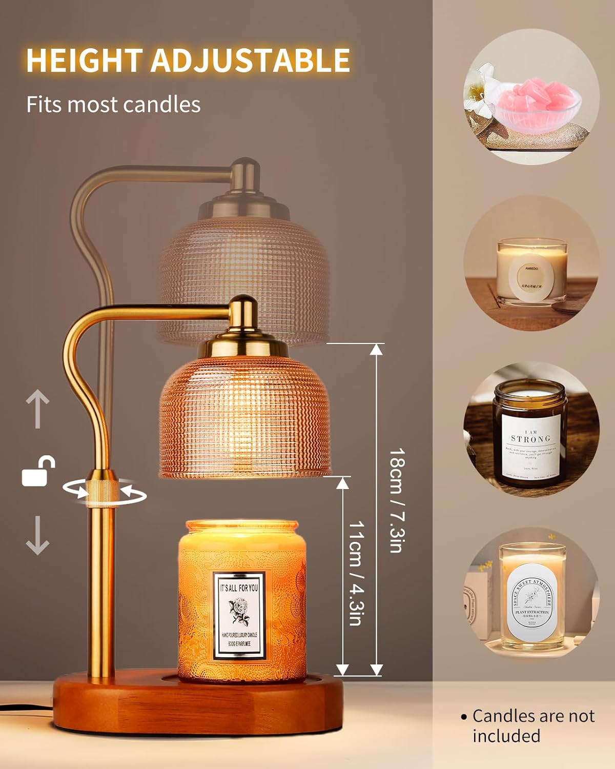Candle Warmer Lamp With Timer  - Home Decor Gold reseña y precio