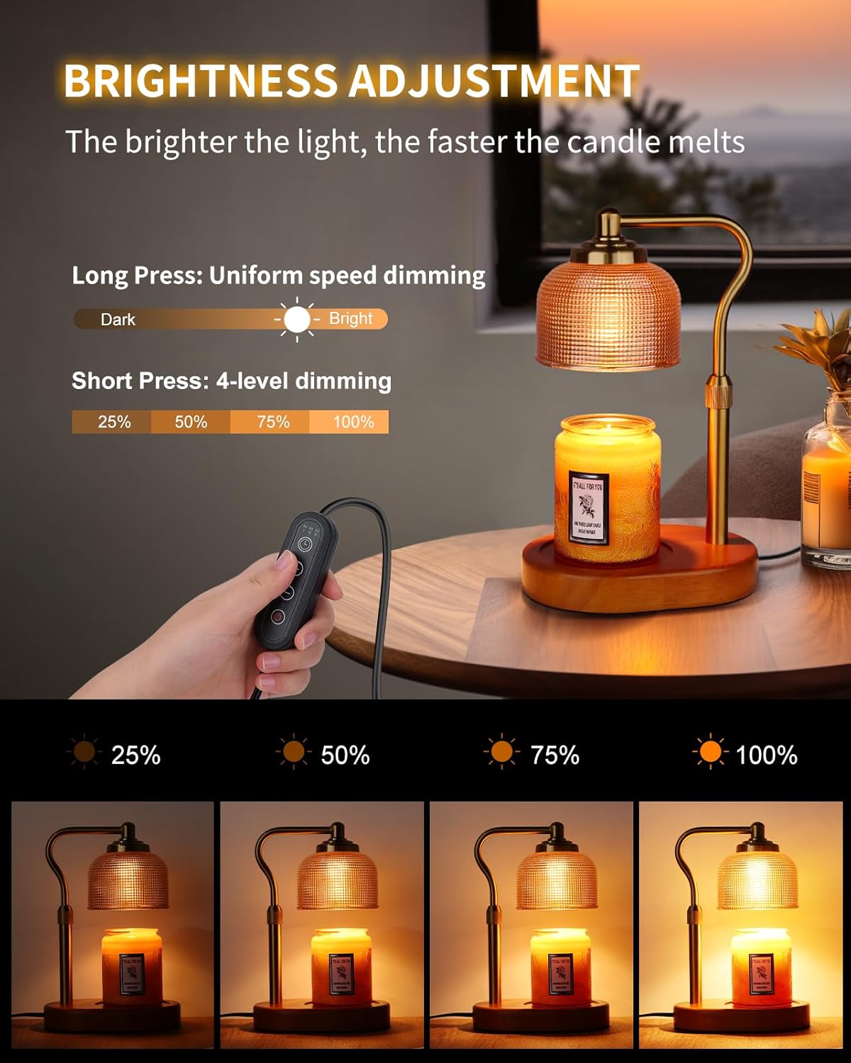 Candle Warmer Lamp With Timer  - Home Decor Gold reseña y precio