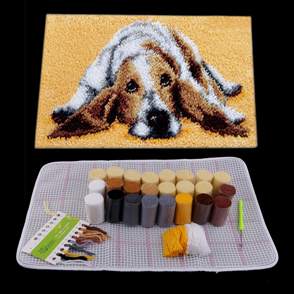 Handmade Latch Hook Rug Canvas - Yarn Home Decor reseña y precio