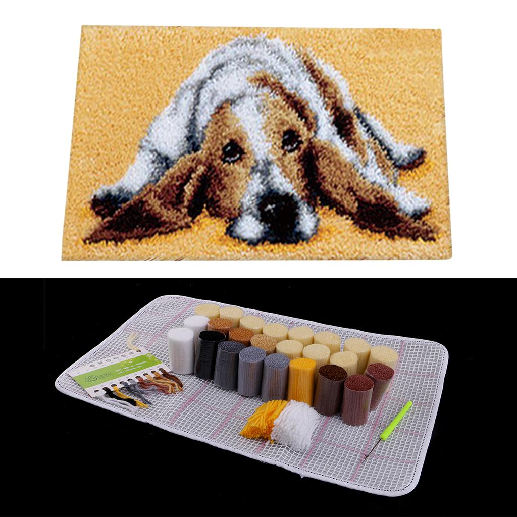 Handmade Latch Hook Rug Canvas - Yarn Home Decor reseña y precio