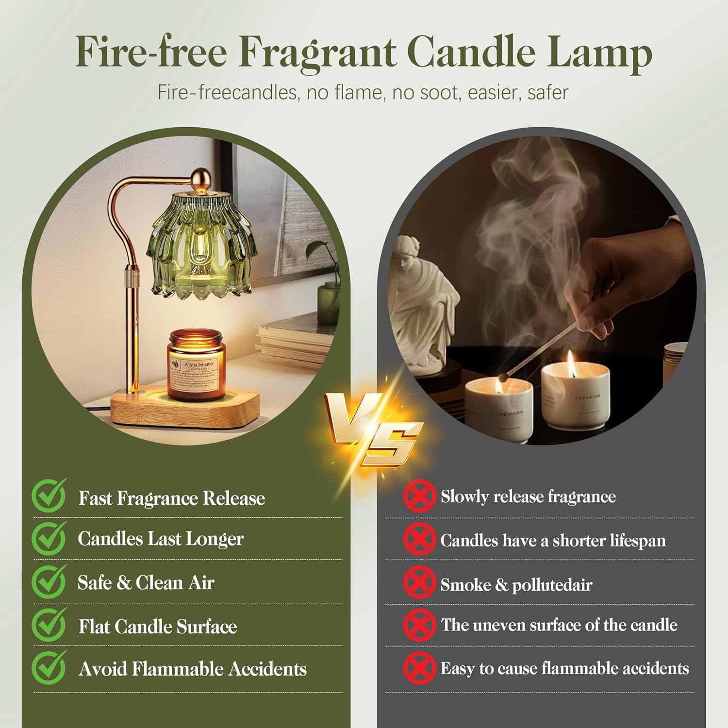Candle Warmer Lamp With Timer  - Home Decor Gold reseña y precio