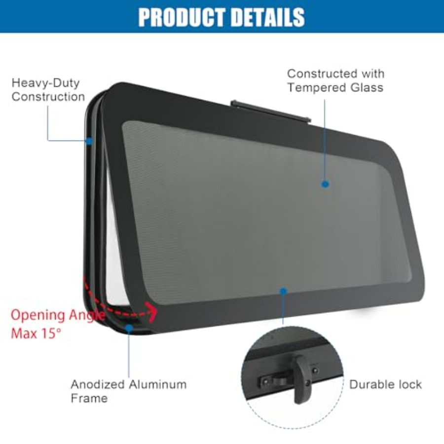 Frameless RV Window 24 W x 15  - H&M Home Decor reseña y precio