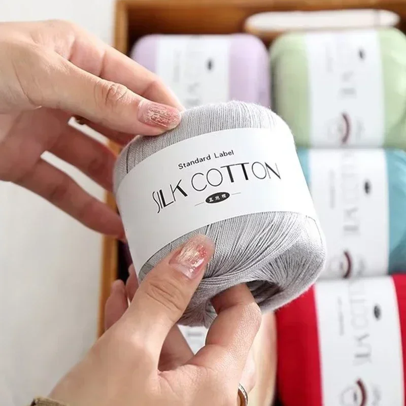 50g/PC Silk Lace Cotton Milk C - Yarn Home Decor reseña y precio