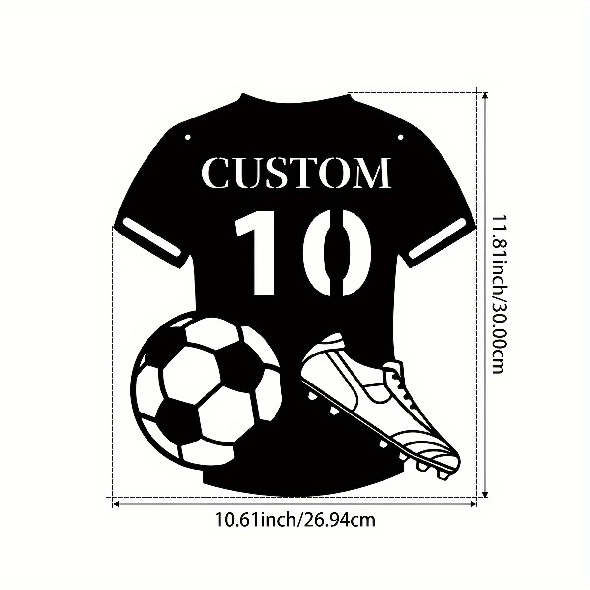 Custom Metal Soccer Jersey Sig - Home Decor On Wall reseña y precio