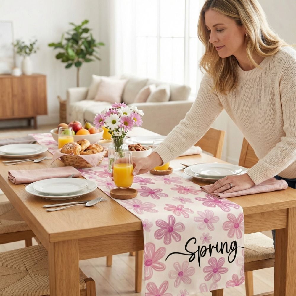 Elegant Fresh Style Dinning Ta - Linen Table Runner reseña y precio
