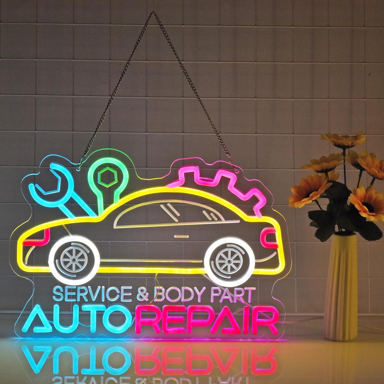 Auto Repair Neon Sign Neon Lig - Home Decor Wall Art reseña y precio