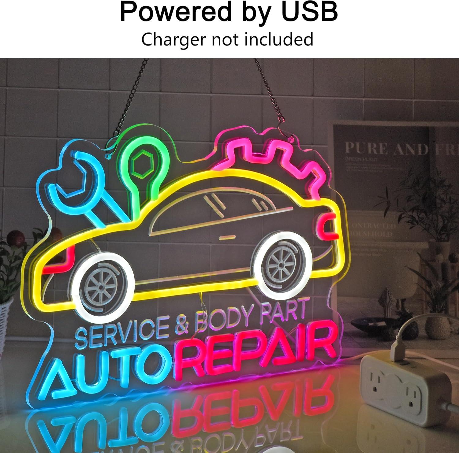 Auto Repair Neon Sign Neon Lig - Home Decor Wall Art reseña y precio