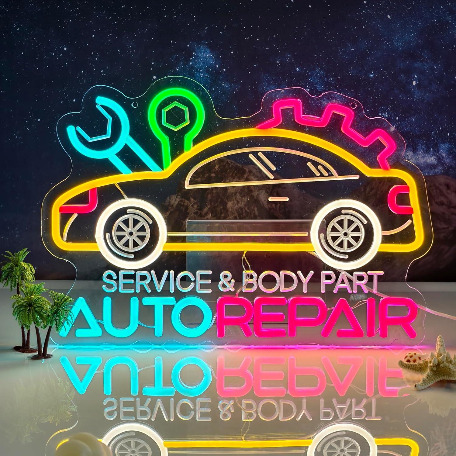 Auto Repair Neon Sign Neon Lig - Home Decor Wall Art reseña y precio