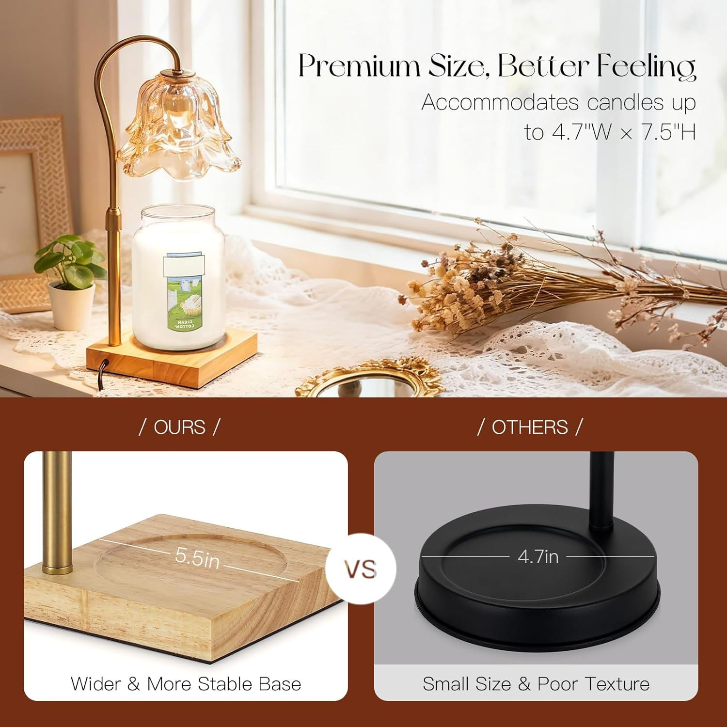 Candle Warmer Lamp with Timer: - Home Decor Gold reseña y precio