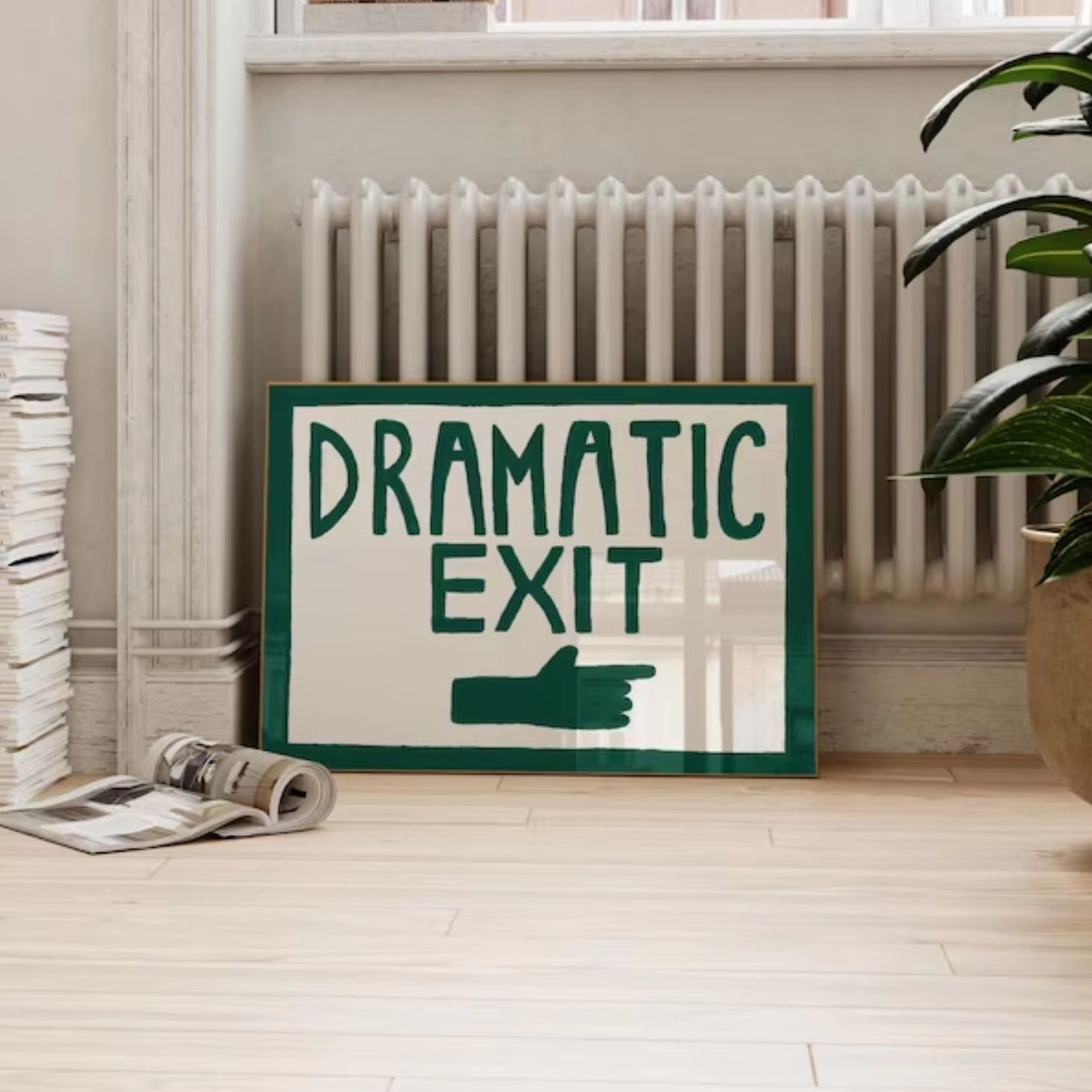 Funny Hallway Print Dark Green - Home Decor On Wall reseña y precio