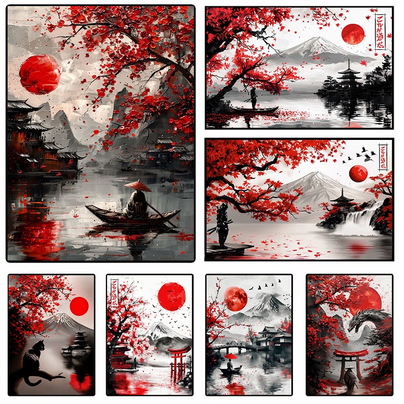 Japanese Landscape Ink Paintin - Home Decor Japandi reseña y precio