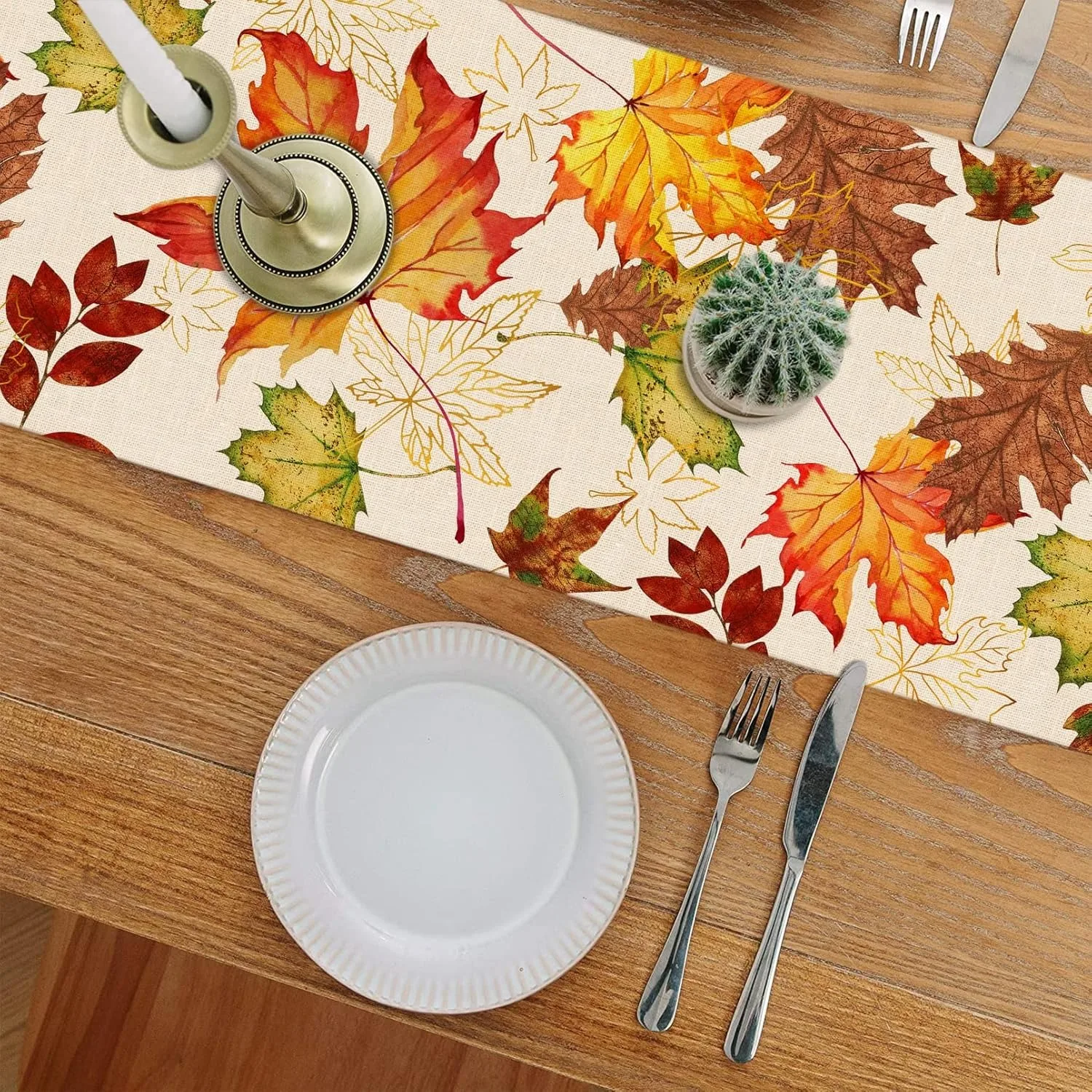 Fall Maple Table Runner Multip - Linen Table Runner reseña y precio