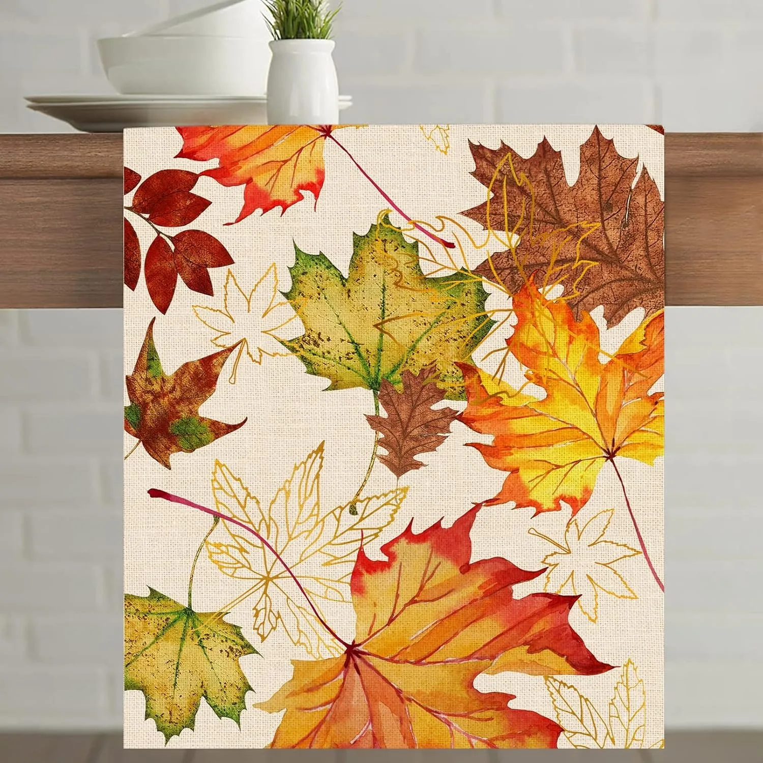 Fall Maple Table Runner Multip - Linen Table Runner reseña y precio