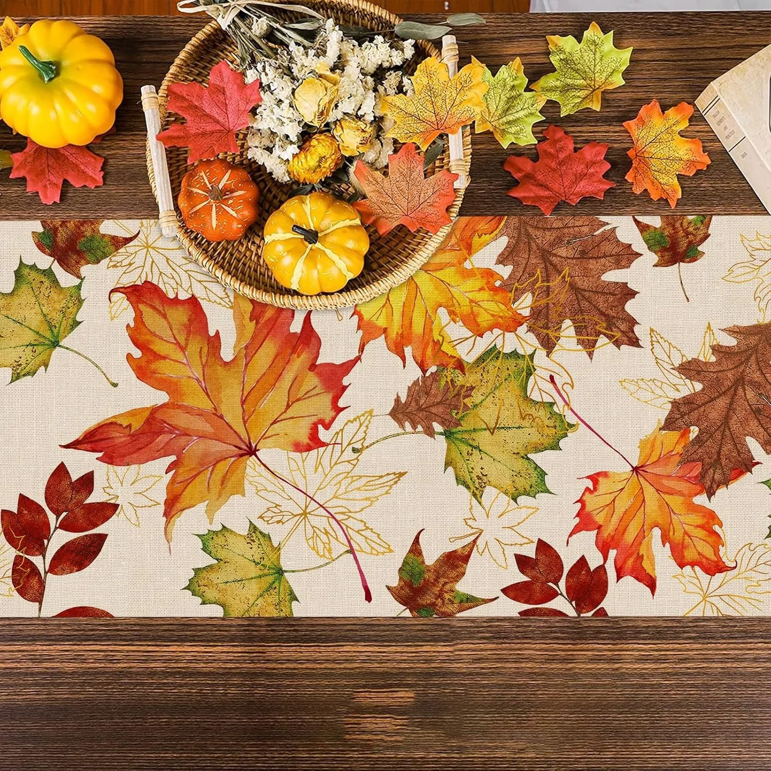 Fall Maple Table Runner Multip - Linen Table Runner reseña y precio