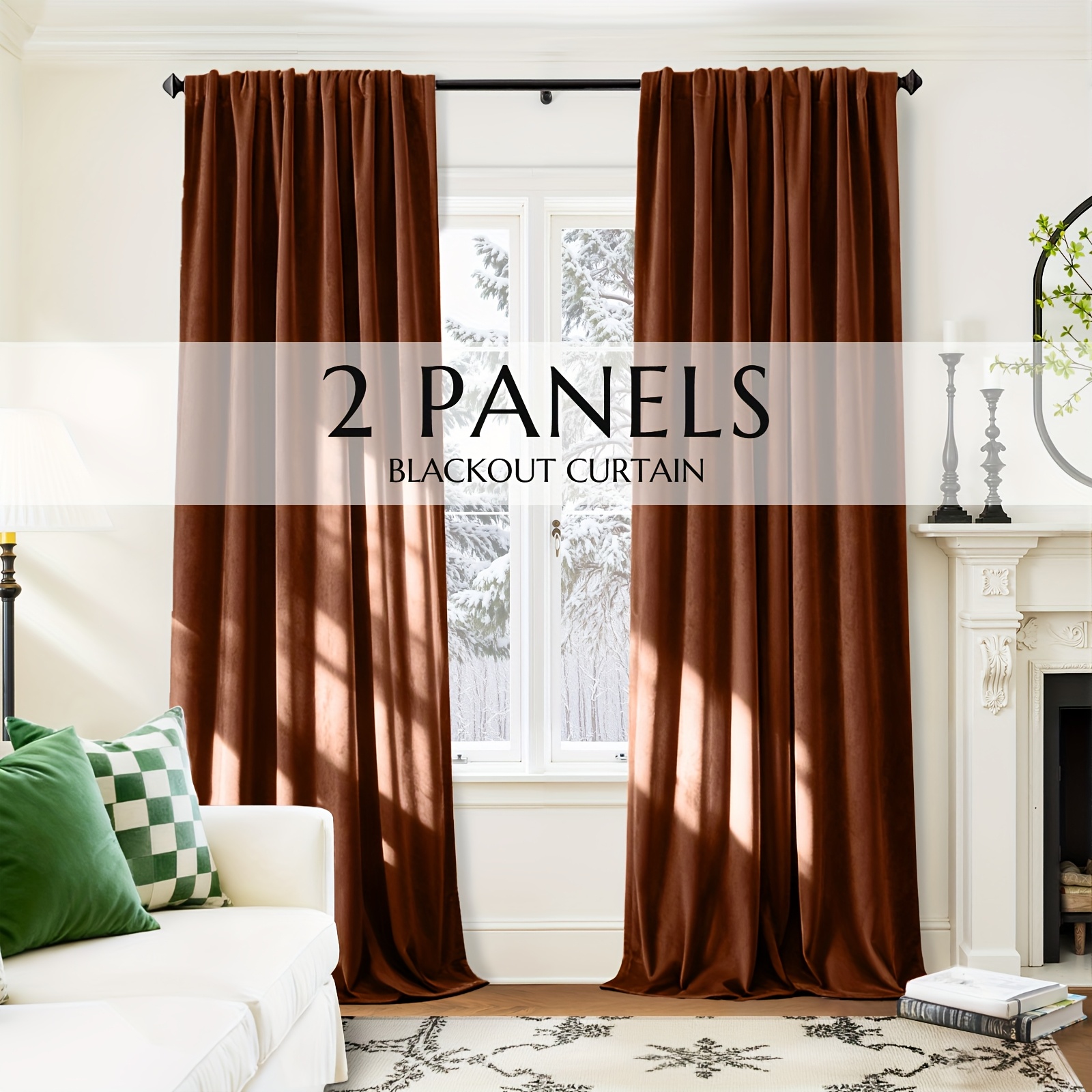 2 Panels Velvet Blackout Curta - Yarn Home Decor reseña y precio