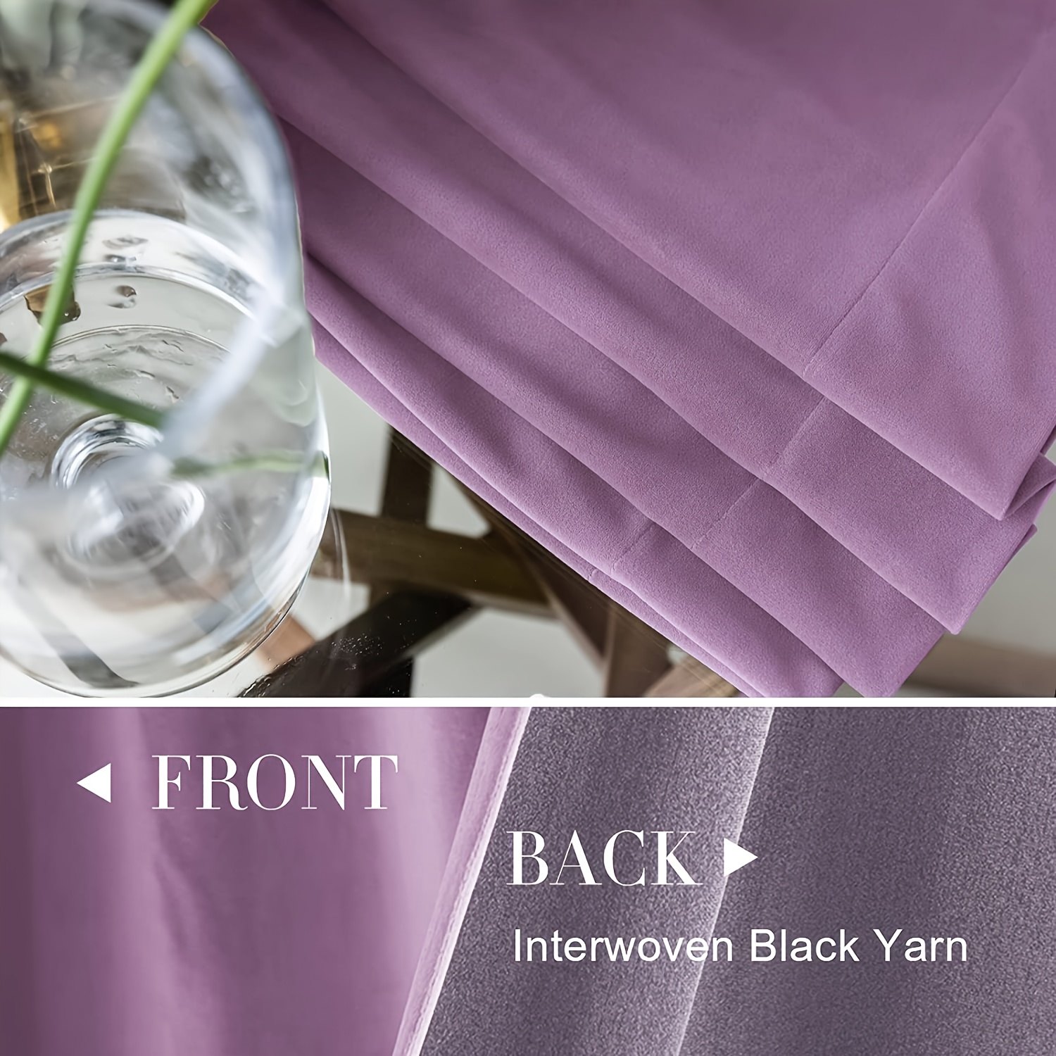 2 Panels Velvet Blackout Curta - Yarn Home Decor reseña y precio