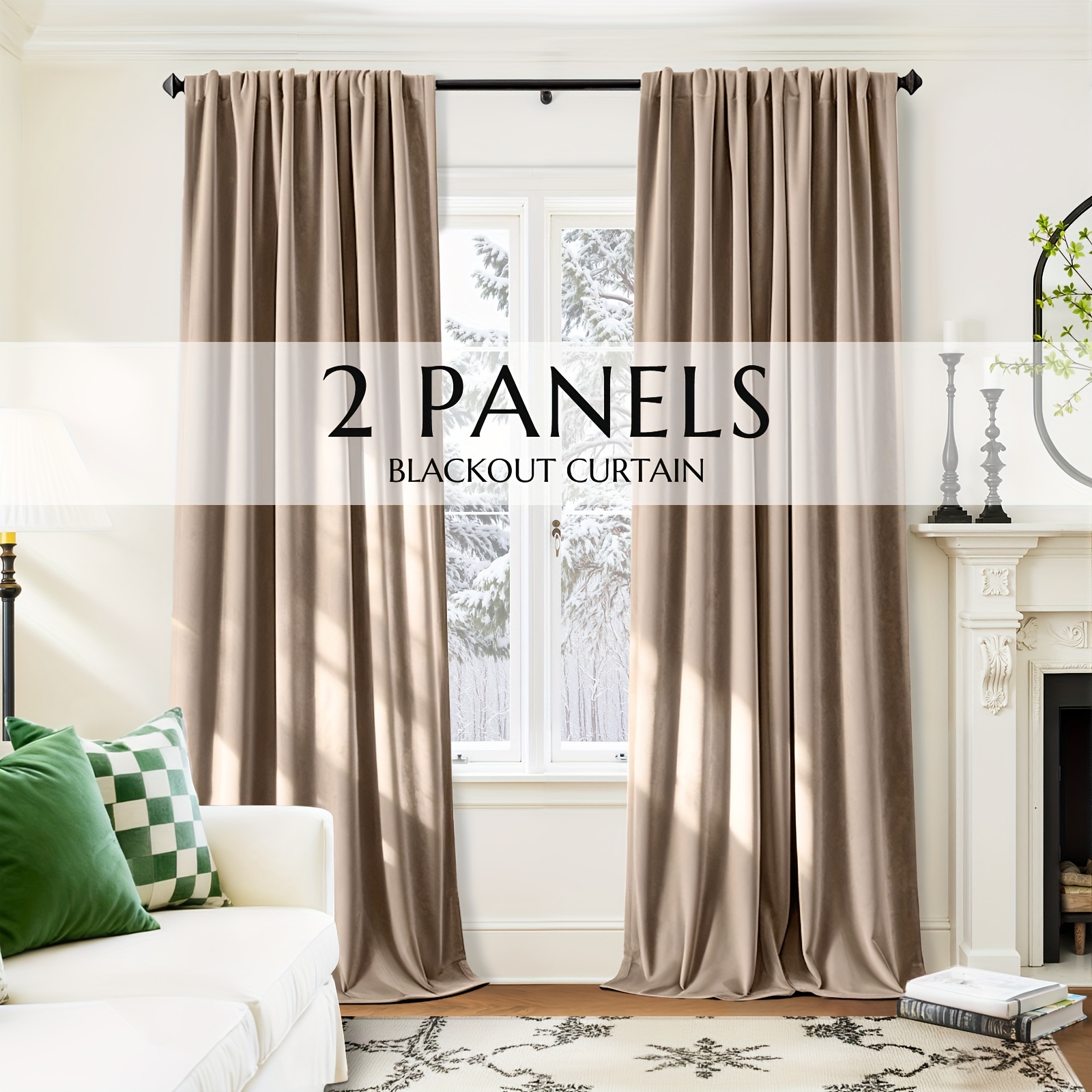 2 Panels Velvet Blackout Curta - Yarn Home Decor reseña y precio