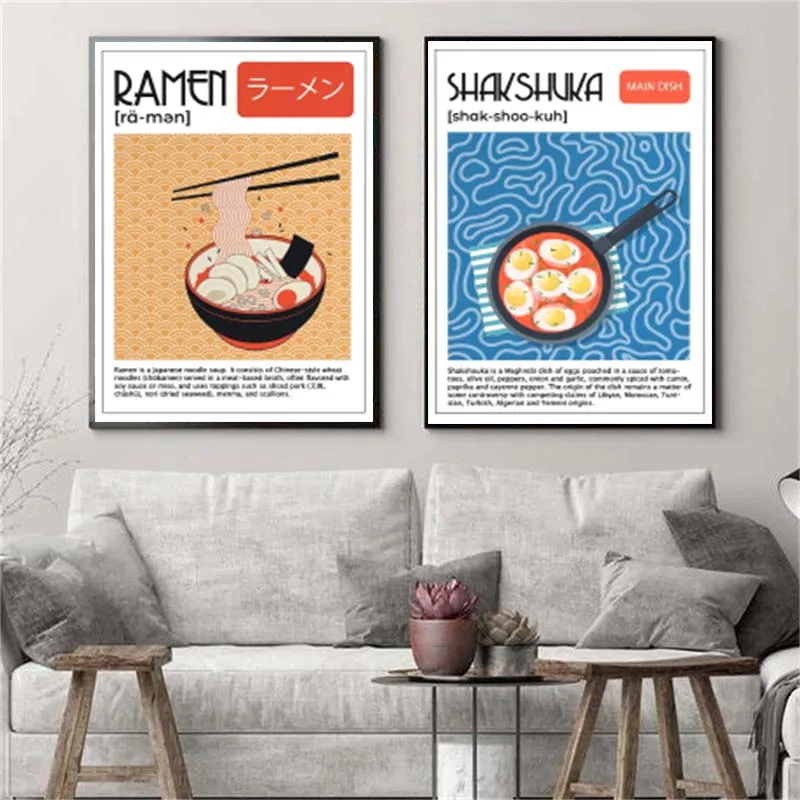 Asian Food Canvas Painting Pos - Home Decor Japandi reseña y precio