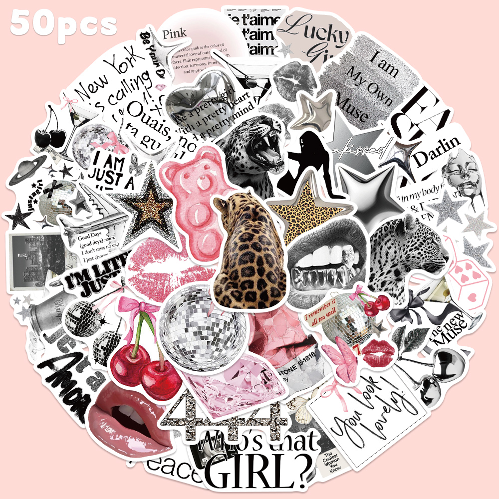 50pcs Silver Lucky Sticker Fas - Home Decor Wall Panels reseña y precio