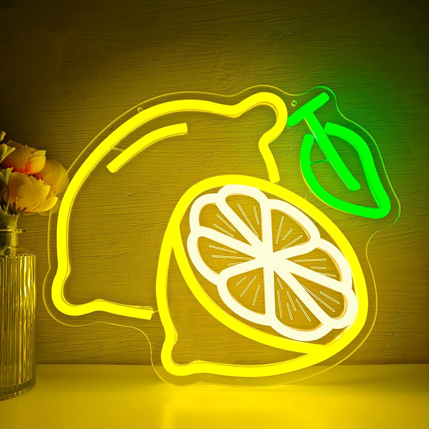 Lemon Neon Sign Dimmable LED L - Home Decor Wall Art reseña y precio