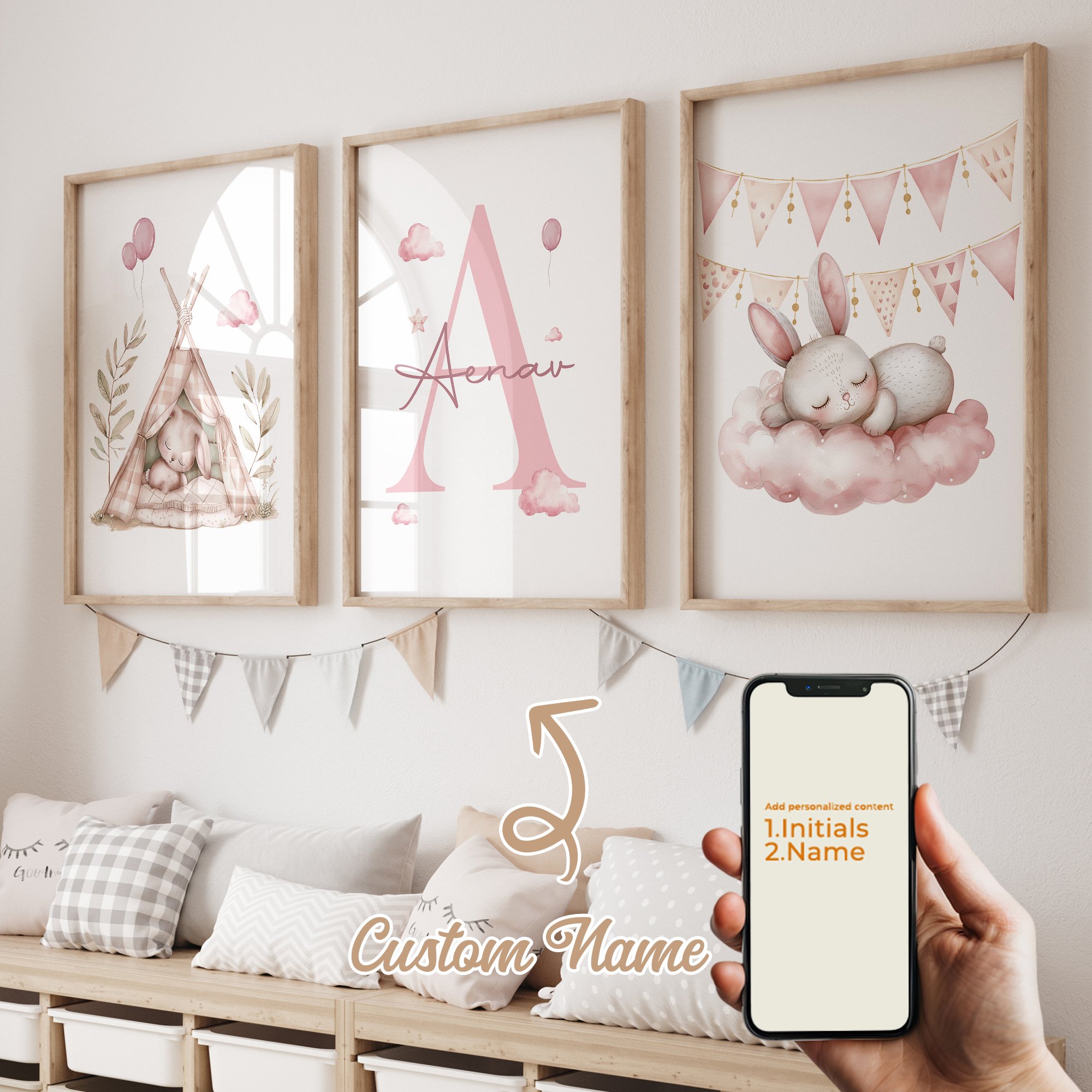 3pcs Personalized Custom Name  - Home Decor On Wall reseña y precio