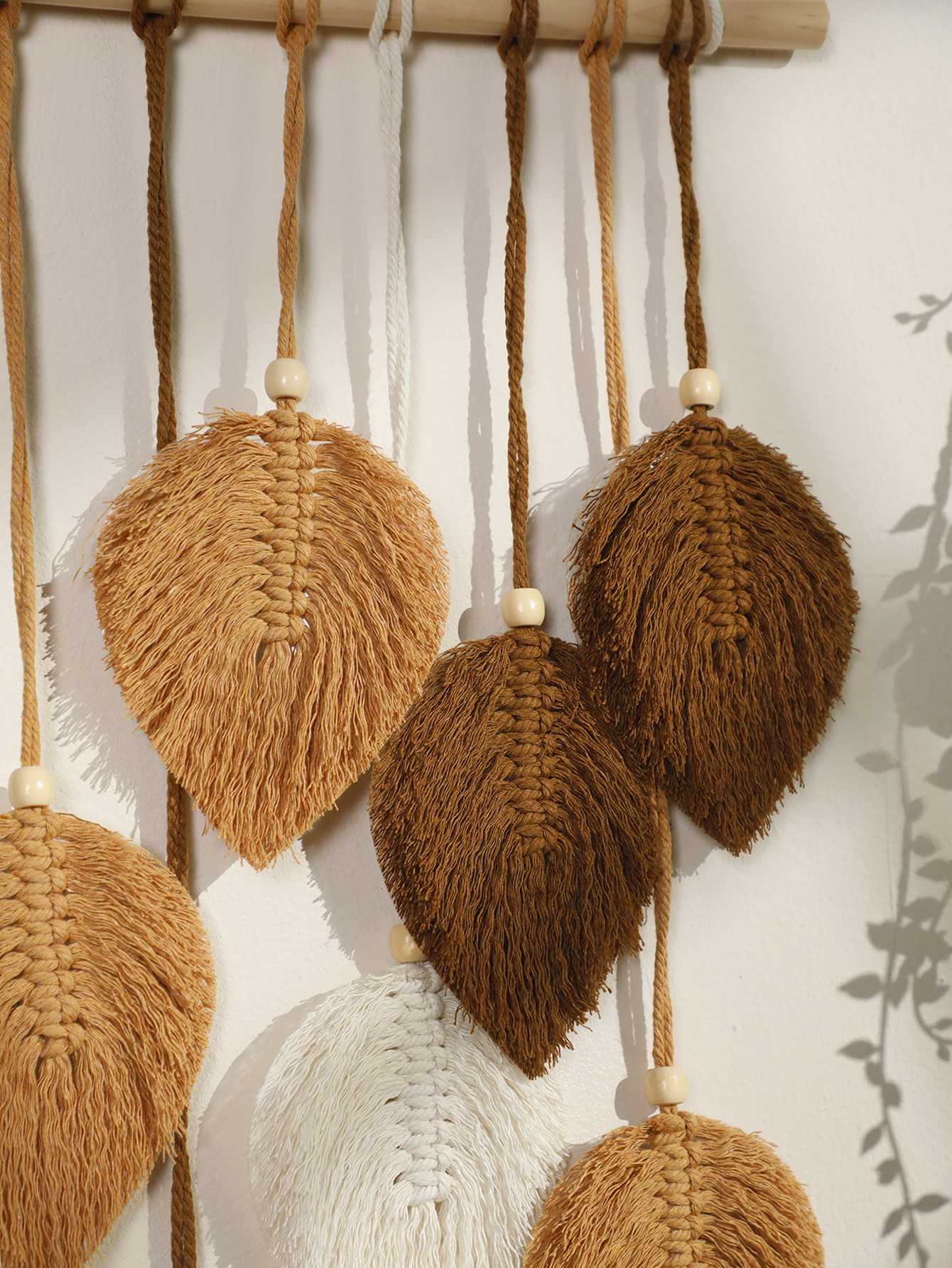 Leaf Macrame Tapestry Brown Gr - Yarn Home Decor reseña y precio