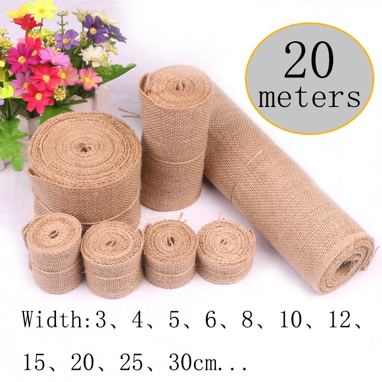 5-30CM natural jute linen fabr - Linen Table Runner reseña y precio