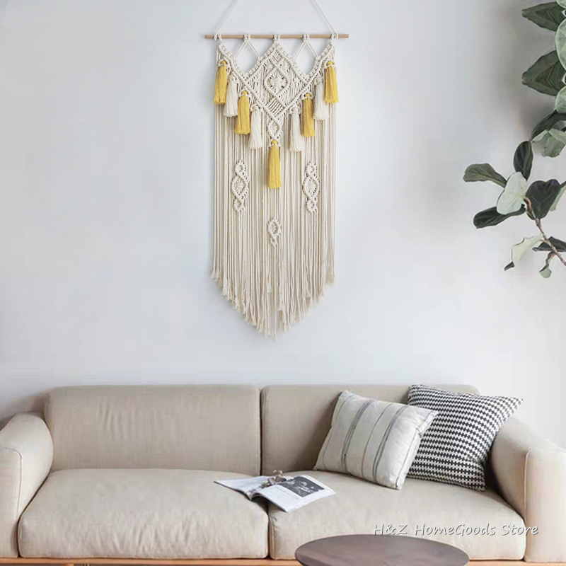 Macrame Wall Hanging Woven Tap - Yarn Home Decor reseña y precio