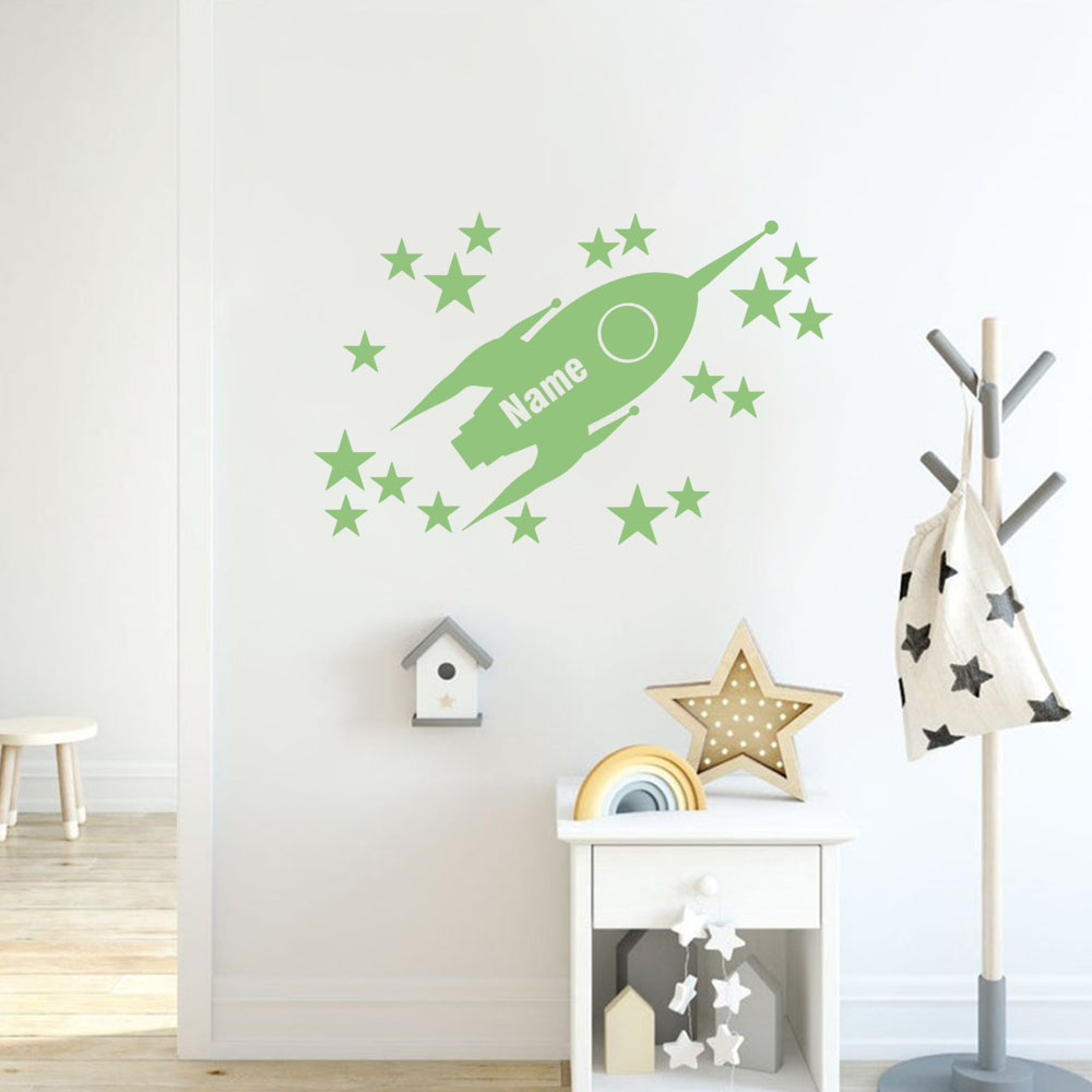 1pc Cartoon Rockets and stars  - Home Decor Wall Stickers reseña y precio