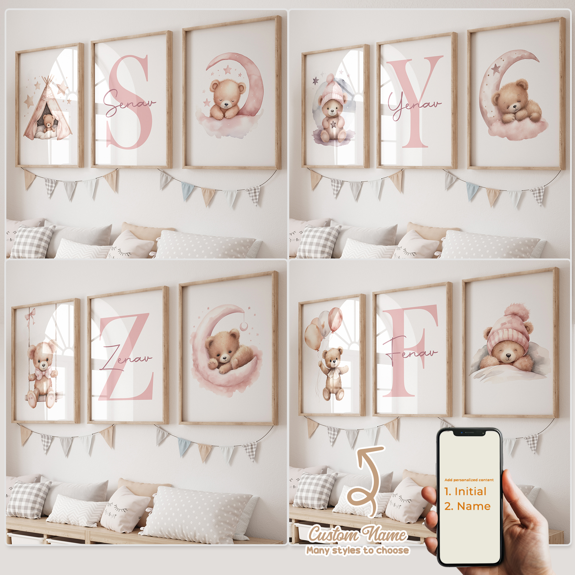 3pcs Personalized Custom Name  - Home Decor On Wall reseña y precio