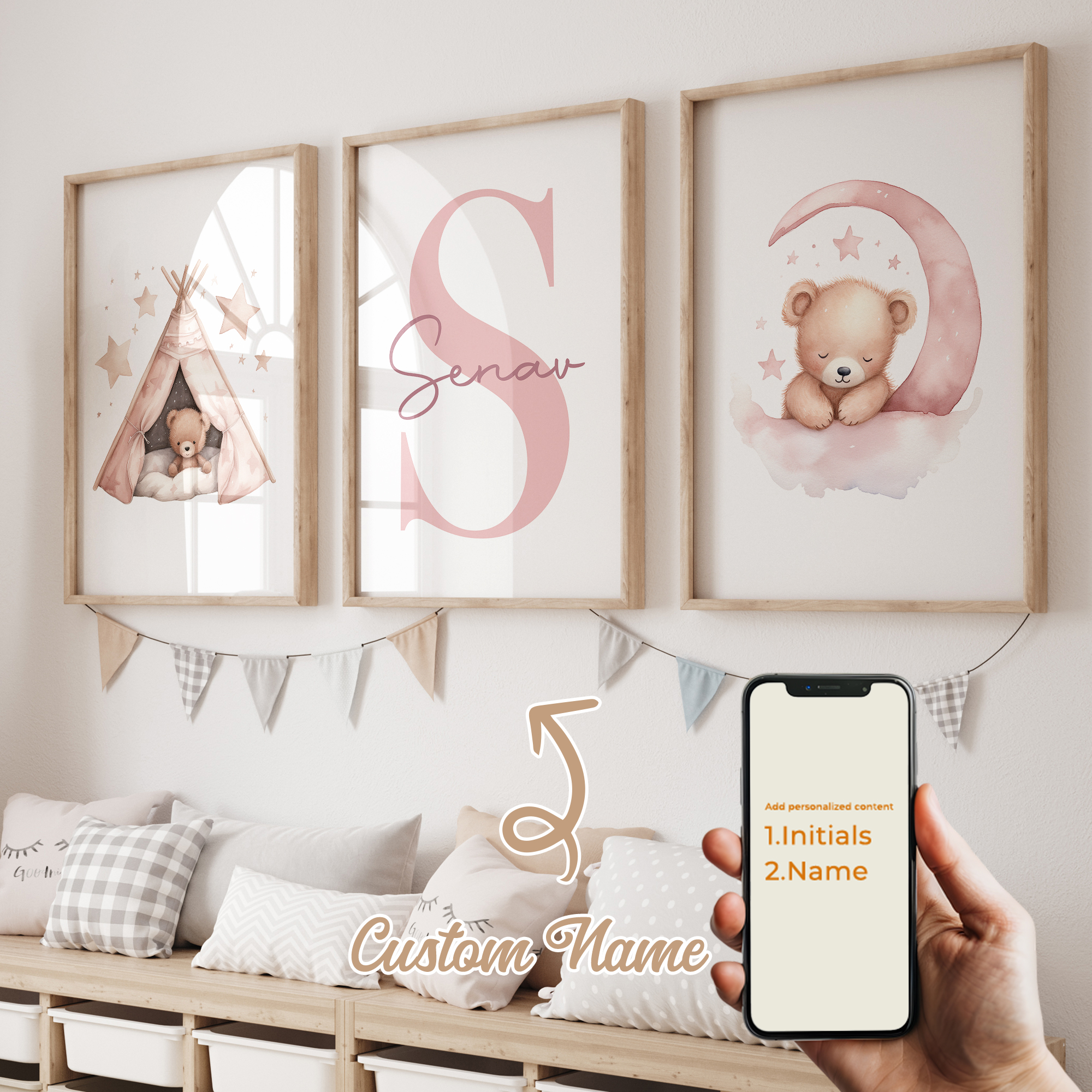 3pcs Personalized Custom Name  - Home Decor On Wall reseña y precio