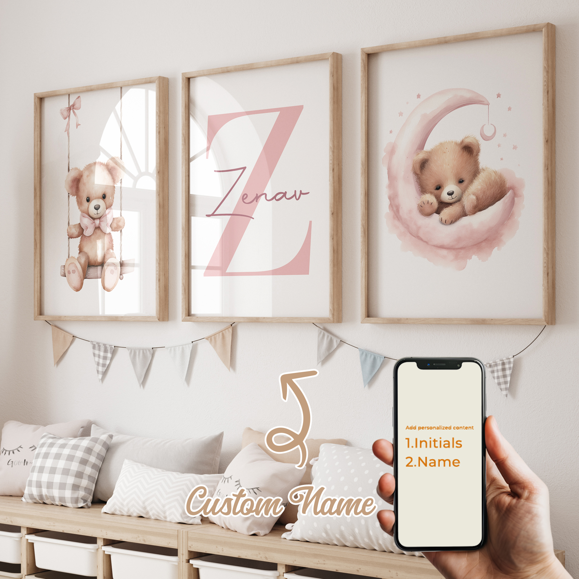 3pcs Personalized Custom Name  - Home Decor On Wall reseña y precio