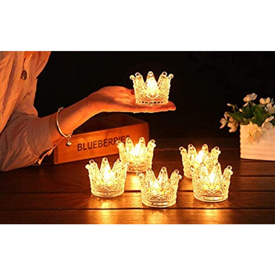 Crown Glass Tealight Candle Ho - Home Decor Gold reseña y precio